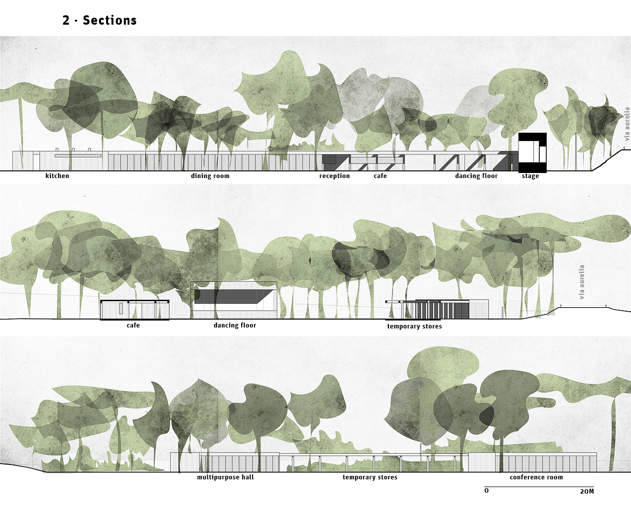 sundaymorning - Regeneration of Parco delle Sughere - Donoratico - Sections